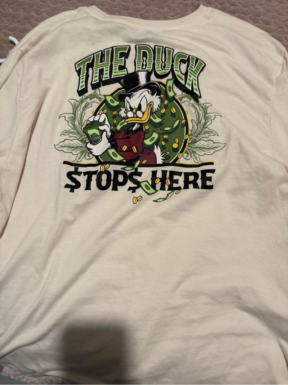 Disney Scrooge McDuck Graphic Tee - Cream with Green and Black